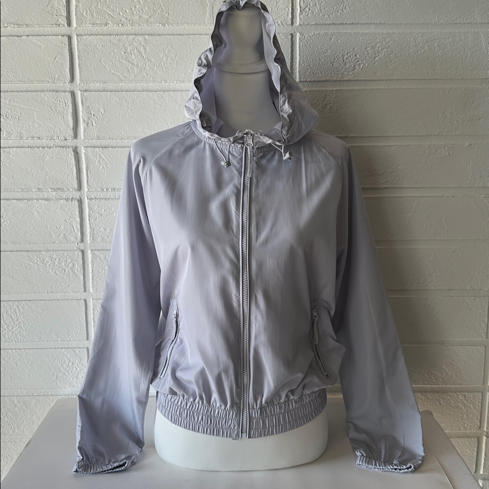 Cotton On Women’s Light Gray Hooded Windbreaker